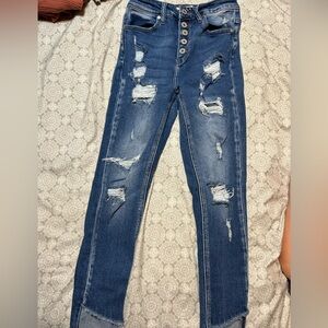 KanCan High Rise Distressed Denim Jeans